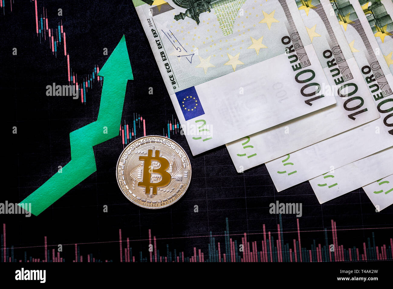 Graphique de tendance de prévision de prix Bitcoin. Analyse graphique de  prévision des prix par tendance ascendante ou descendante de CTB. Trading  de crypto-monnaie en ligne Photo Stock - Alamy