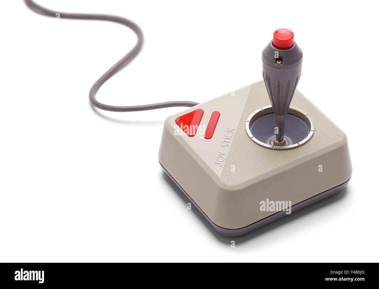 Retro Joystick Contrôleur de jeu isolé sur fond blanc. Banque D'Images