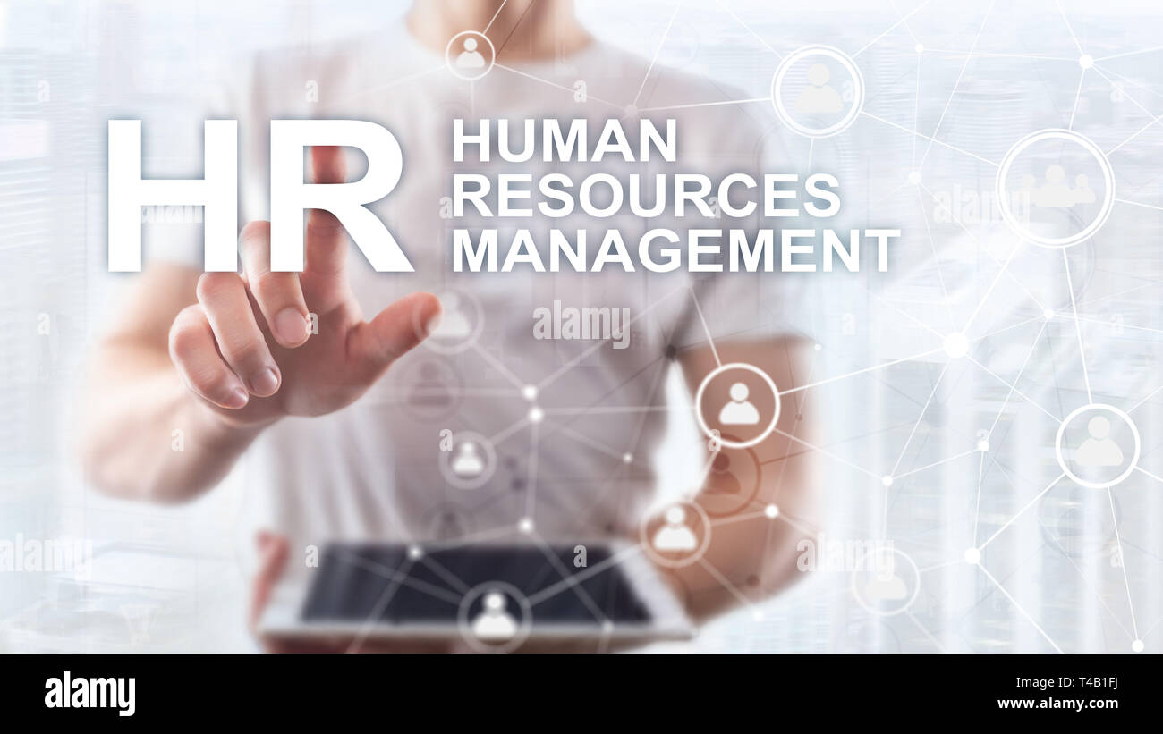 La gestion des ressources humaines, RH, Team Building et de recrutement concept sur fond flou. Banque D'Images