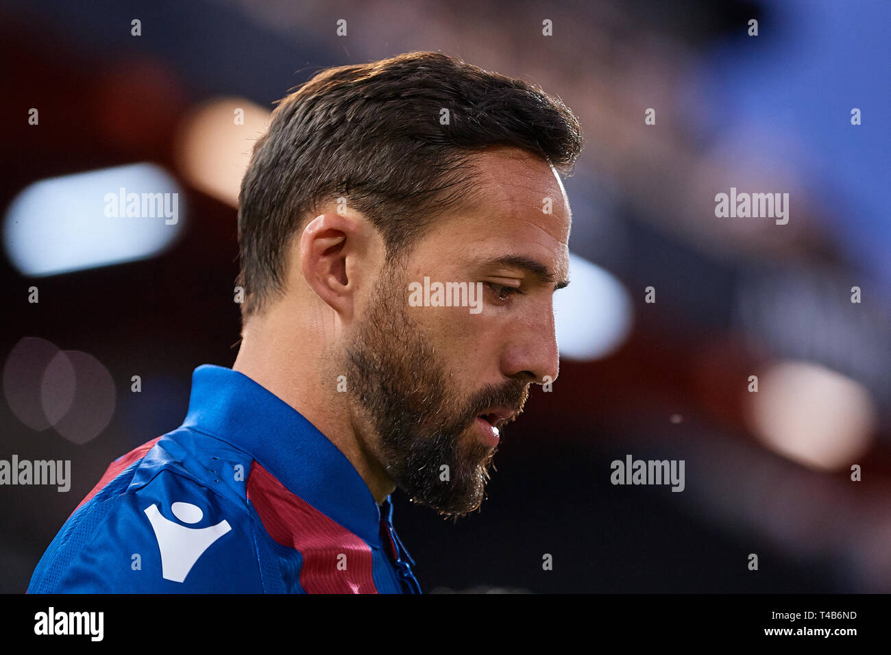 VALENCIA, Espagne - 14 avril : Jose Luis Morales Nogales de Levante UD cherche sur avant le match de la Liga entre Valence CF et Levante UD au stade Mestalla le 14 avril 2019 à Valence, en Espagne. (Photo de David Aliaga/MO Media) Banque D'Images