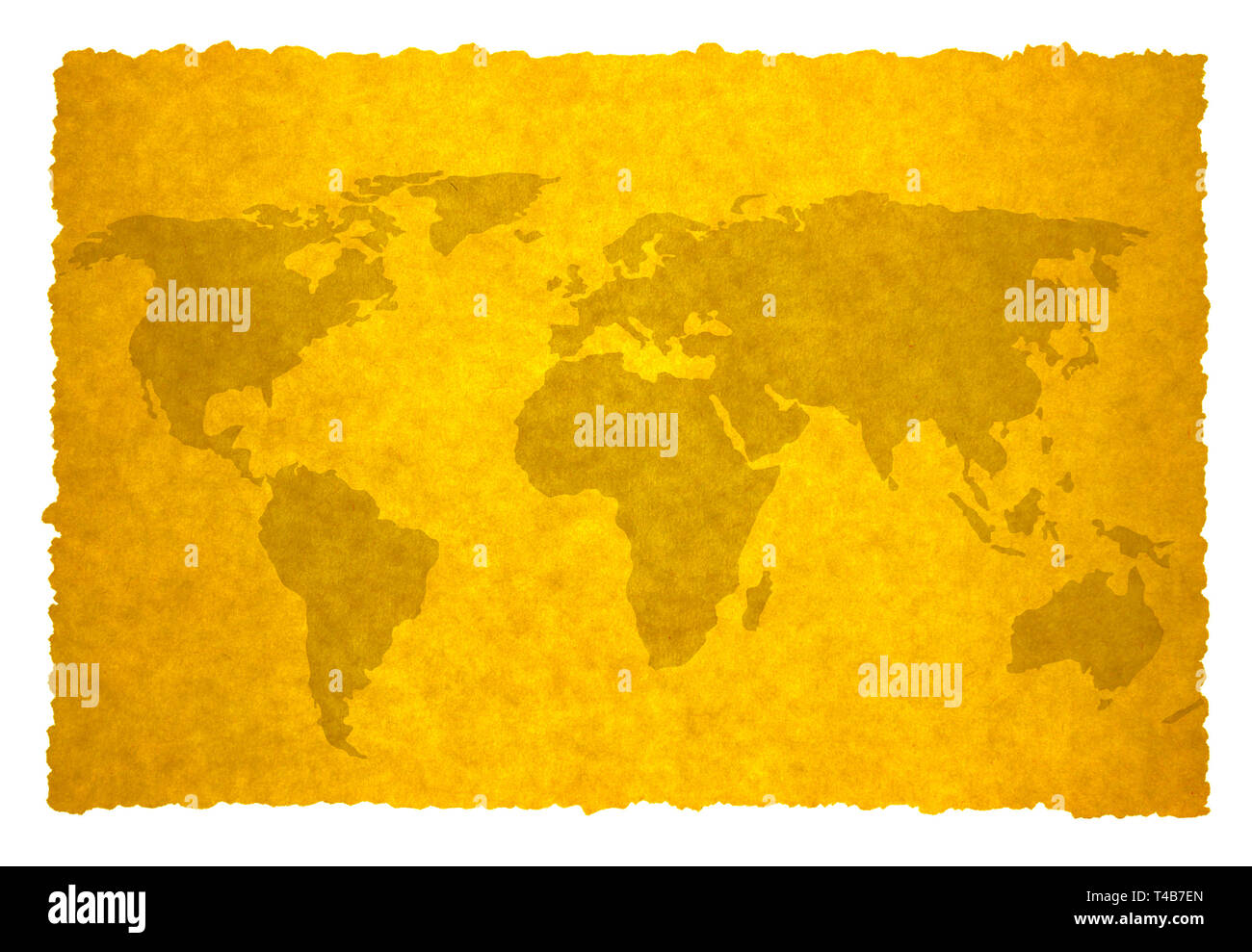 Ancienne carte du monde sur fond de papier parchemin. La carte utilisée pour tracer leur http://www.lib.utexas.edu/maps/world maps/world pol02.jpg auteur déclaration ici : htt Banque D'Images