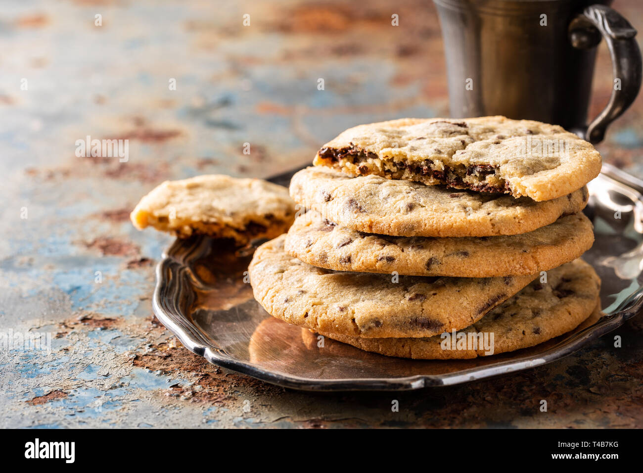 Cookies aux pépites de chocolat Banque D'Images