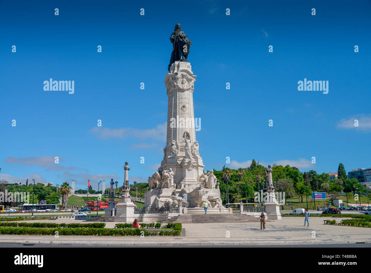 Estatua do Marques de Pombal, l'Av. da Liberdade, Lisboa, Portugal Banque D'Images