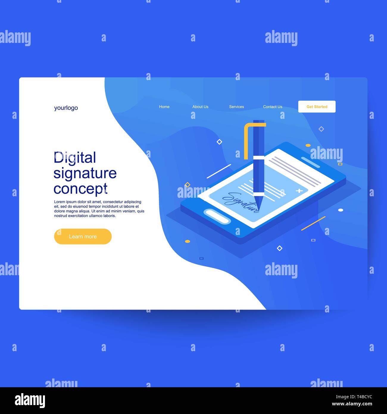 Contrat smart Digital composition isométriques ou signature électronique en concept. La réception de paiement papier, vérifié Illustration de Vecteur