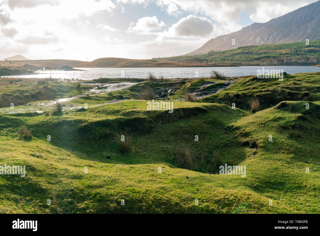 Belle scène de la nature autour du Parc National du Connemara à Galway, Irlande Banque D'Images