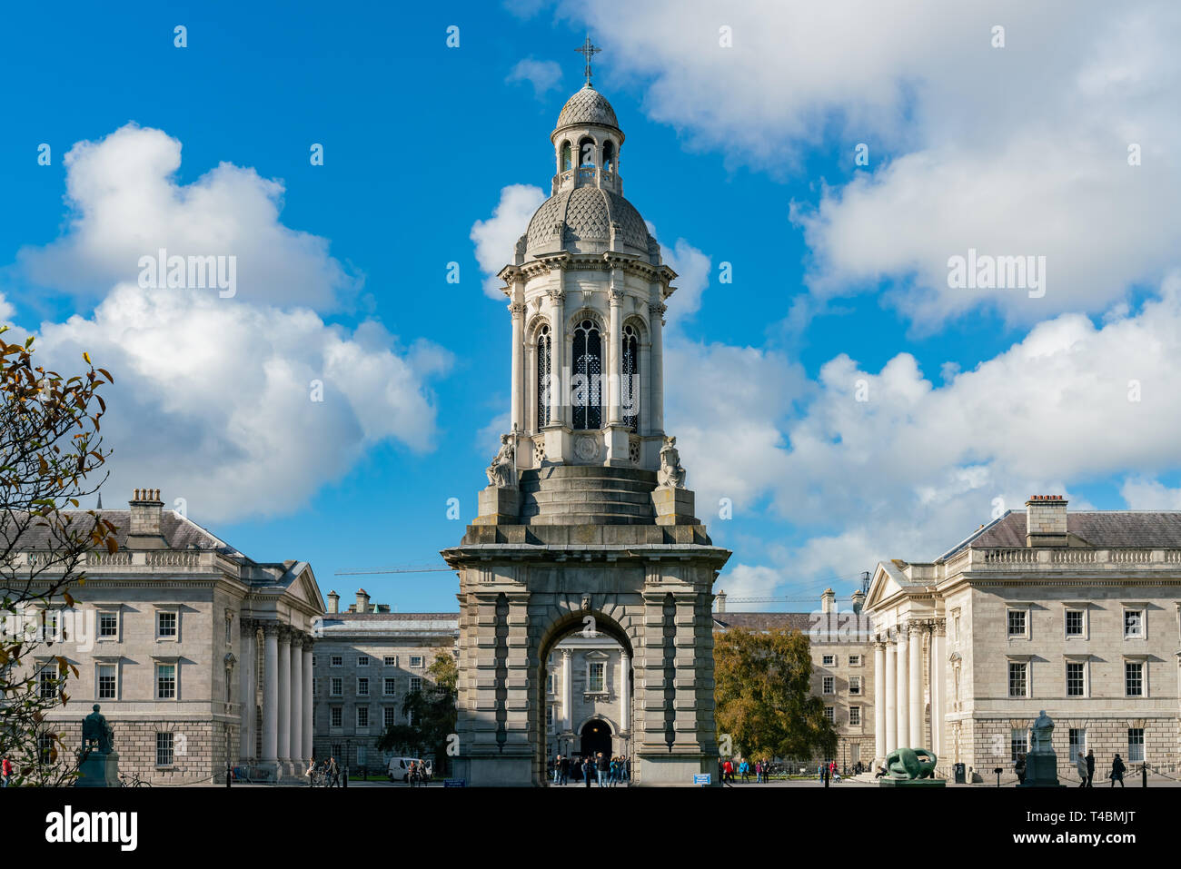 Monuments célèbres - le Campanile de Trinity College de Dublin, Irlande Banque D'Images