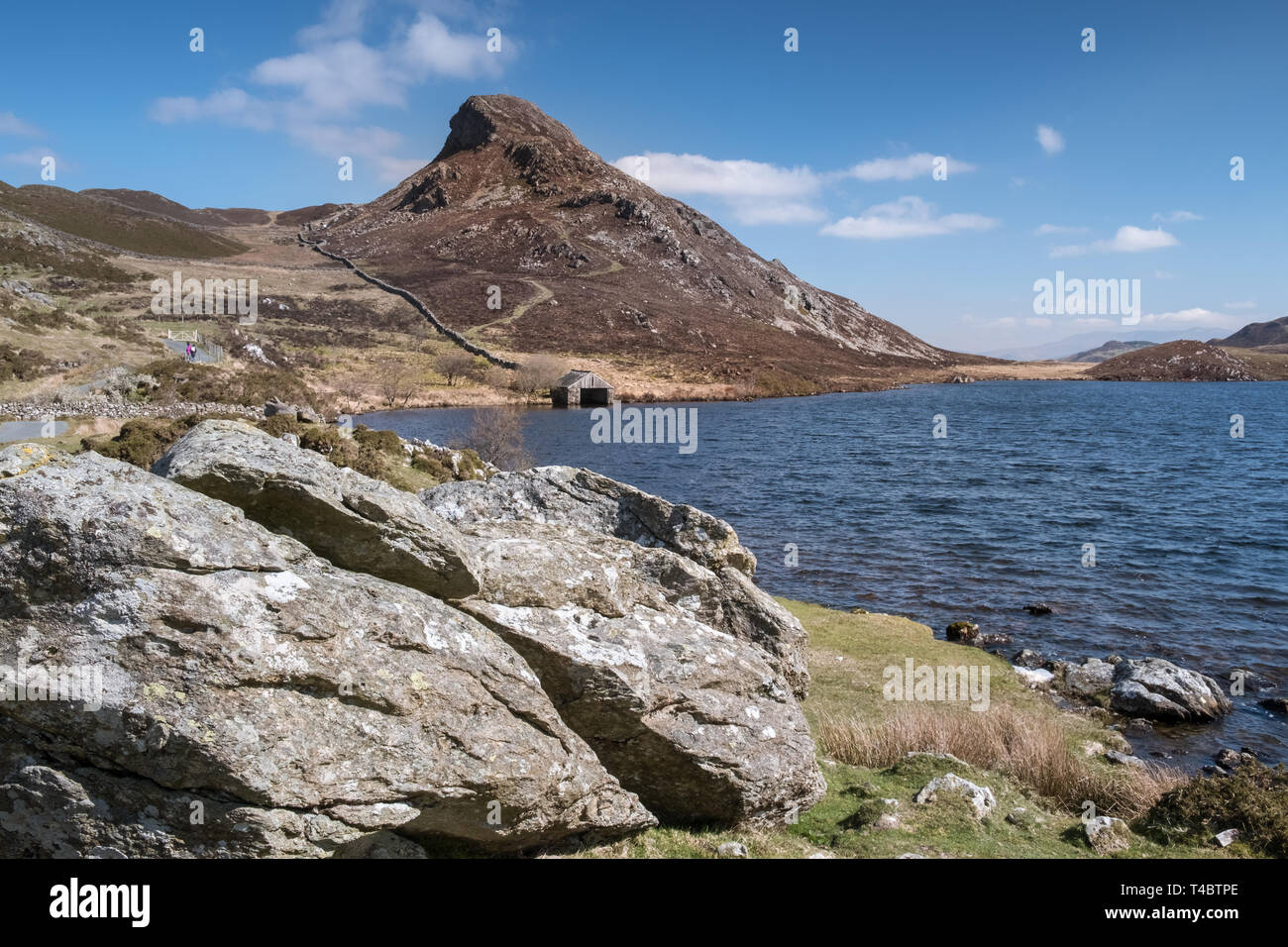 Vue panoramique à Cregennan les lacs, dans le sud du Parc National de Snowdonia, Gwynedd, Pays de Galles, Royaume-Uni Banque D'Images