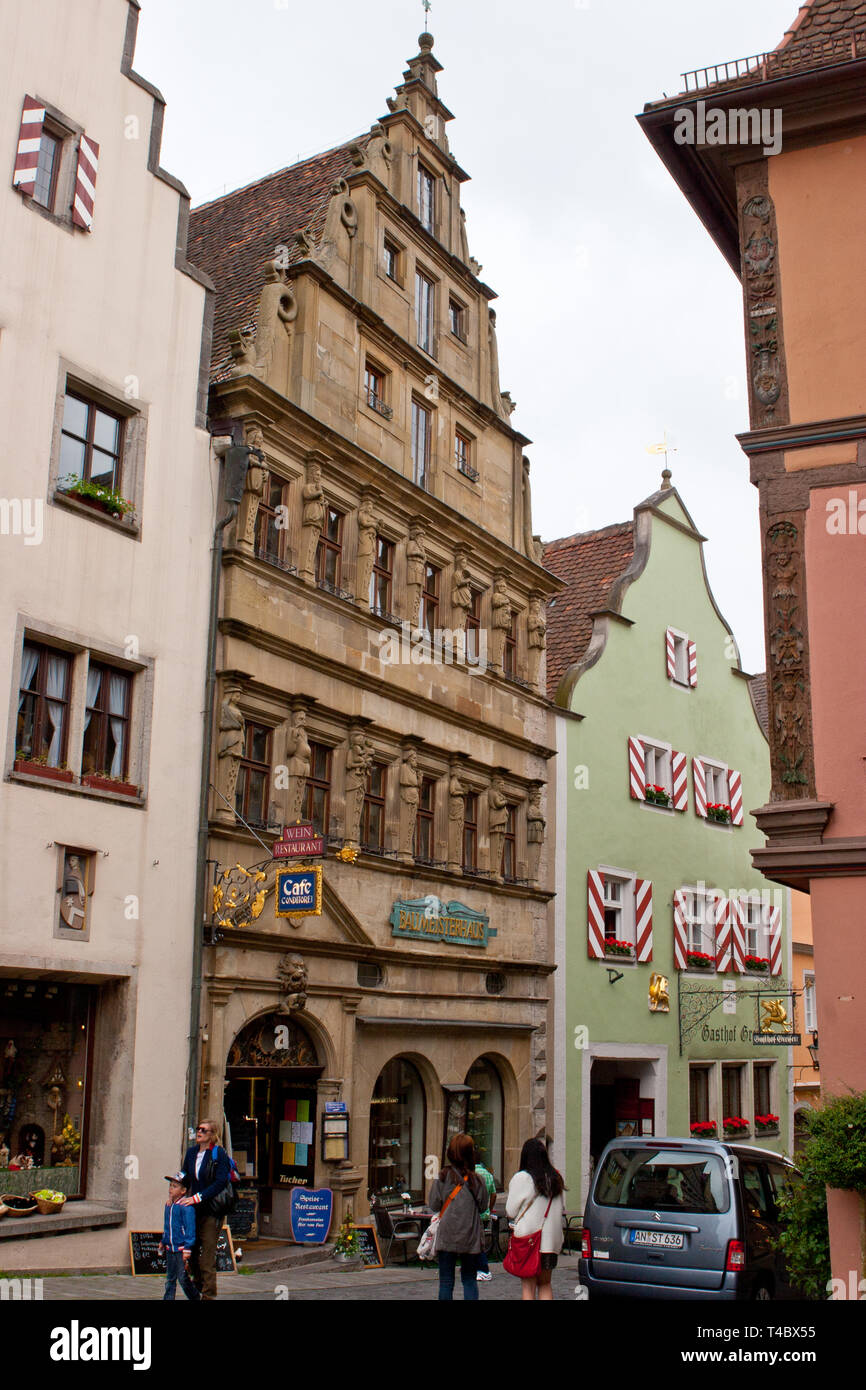 Maisons et boutiques à Rothenburg ob der Tauber Banque D'Images