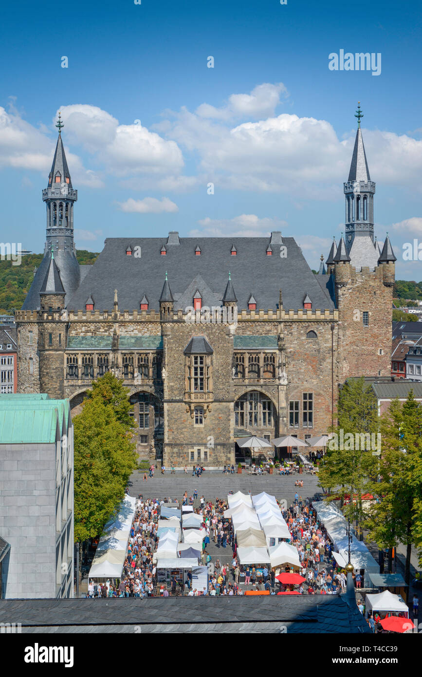 Katschhof, Rathaus, Aix-la-Chapelle, Nordrhein-Westfalen, Deutschland Banque D'Images