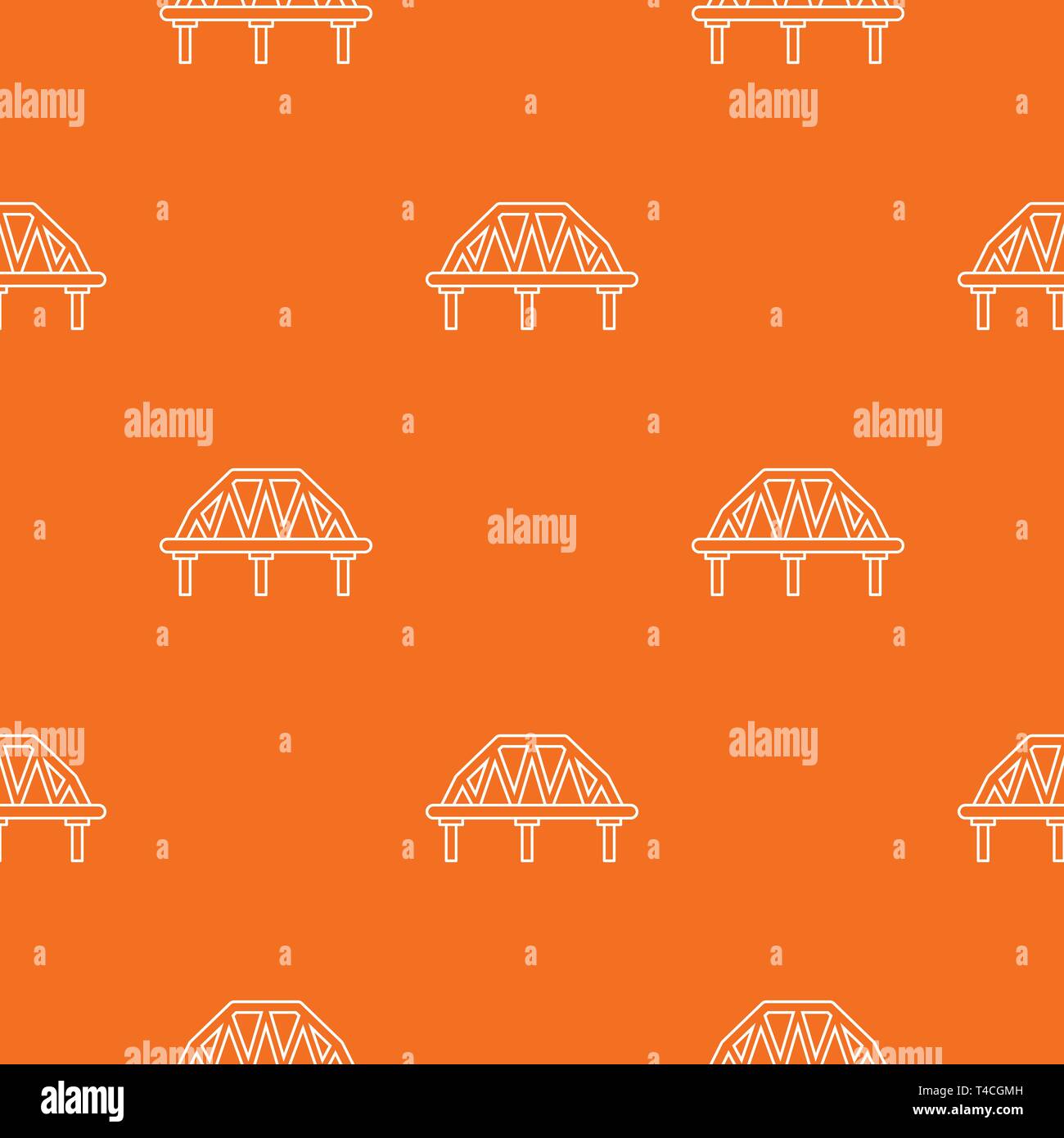 Pont en arc vecteur modèle train orange Illustration de Vecteur