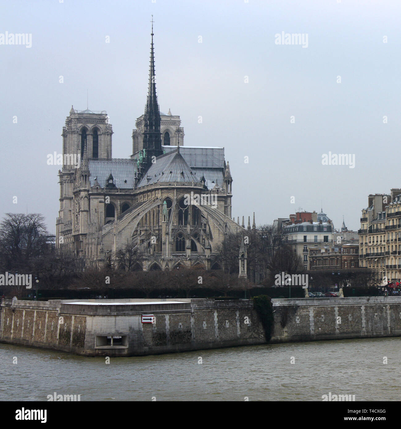 La Cathédrale Notre Dame - La Cathédrale de Paris Banque D'Images