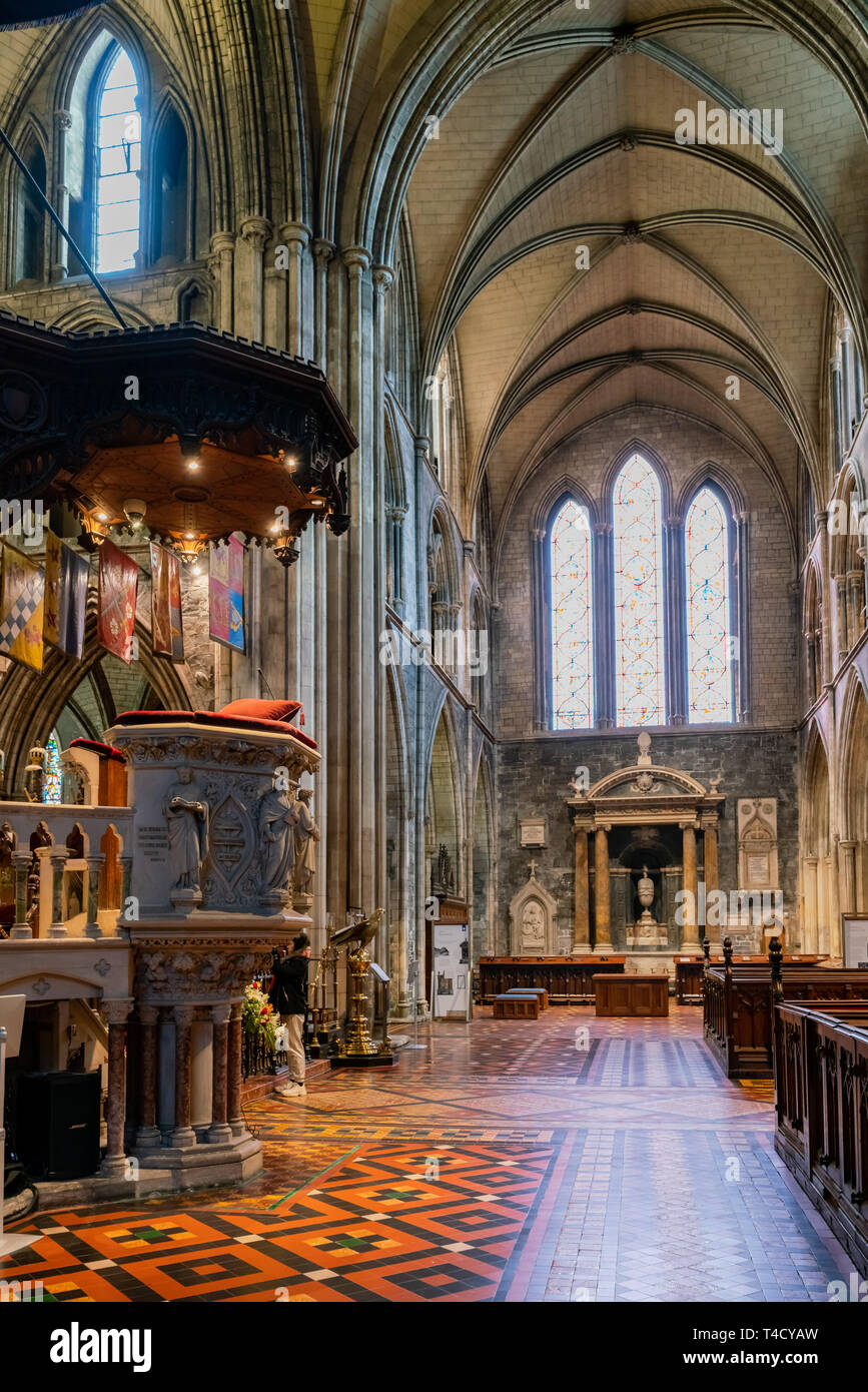 Dublin, OCT 28 : vue de l'intérieur de la célèbre de la Cathédrale St Patrick le Oct 28, 2018 à Dublin, Irlande Banque D'Images