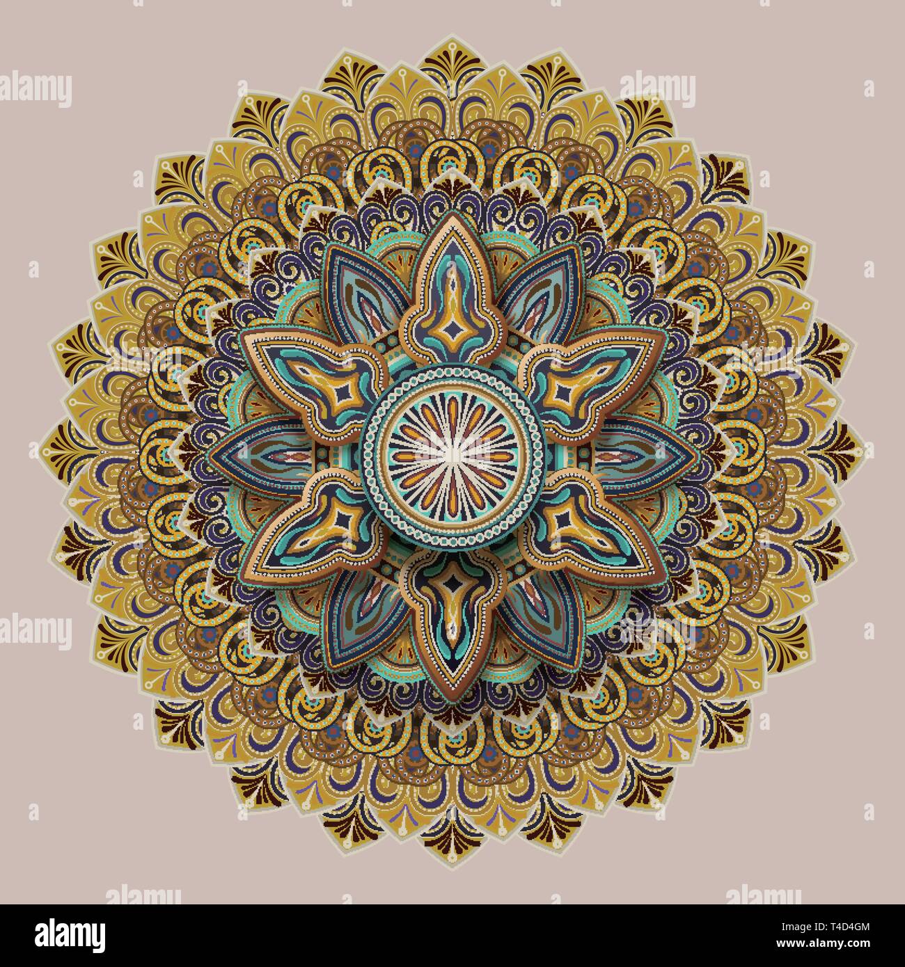Motif floral pattern design dans des tons de terre Illustration de Vecteur