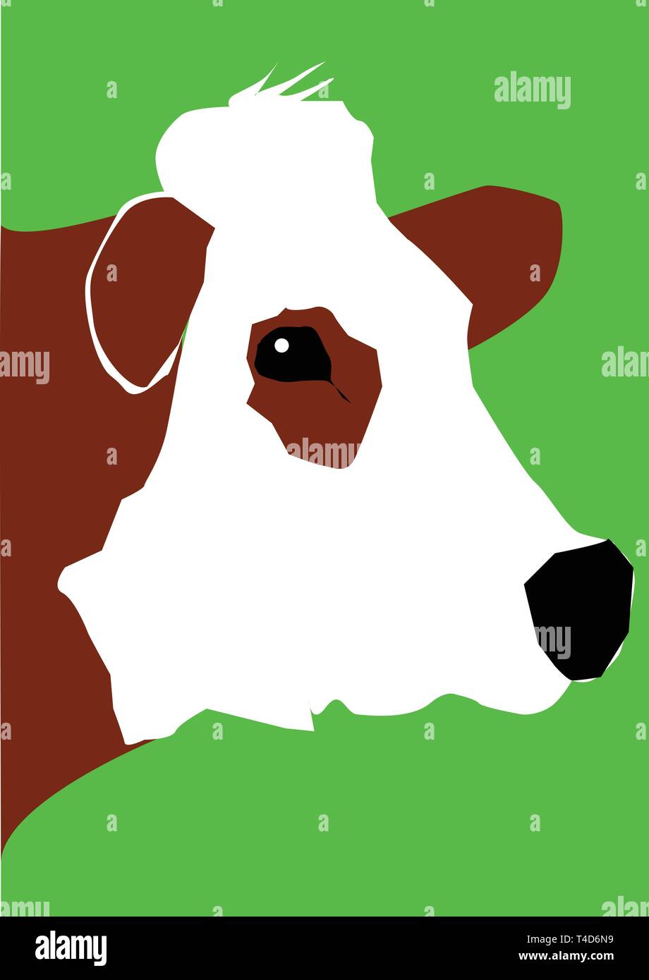 Portrait d'une vache rouge et blanc Illustration de Vecteur