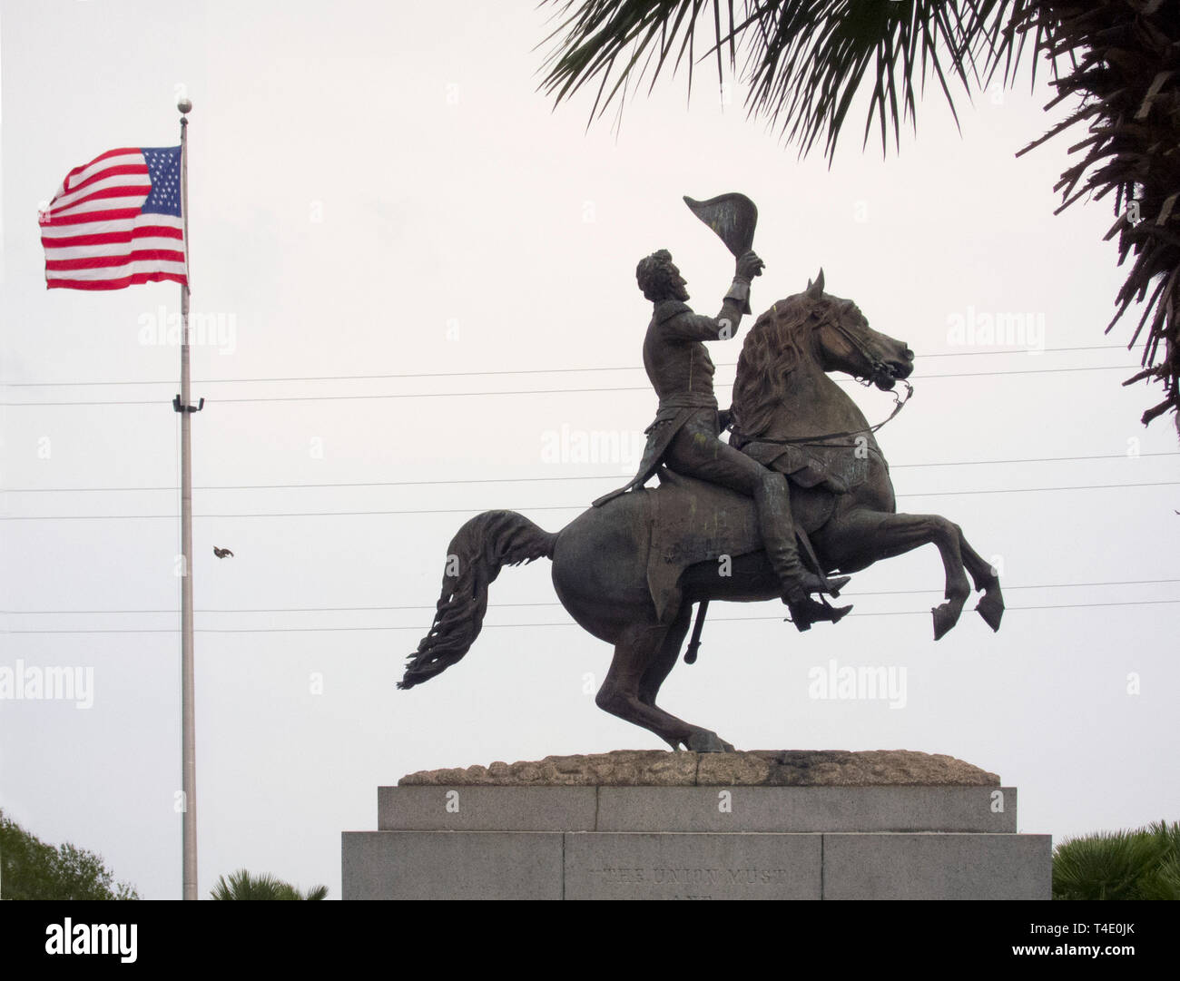 Statue de Andrew Jackson dans le quartier français, Jackson Square, New Orleans, Louisiane. Banque D'Images