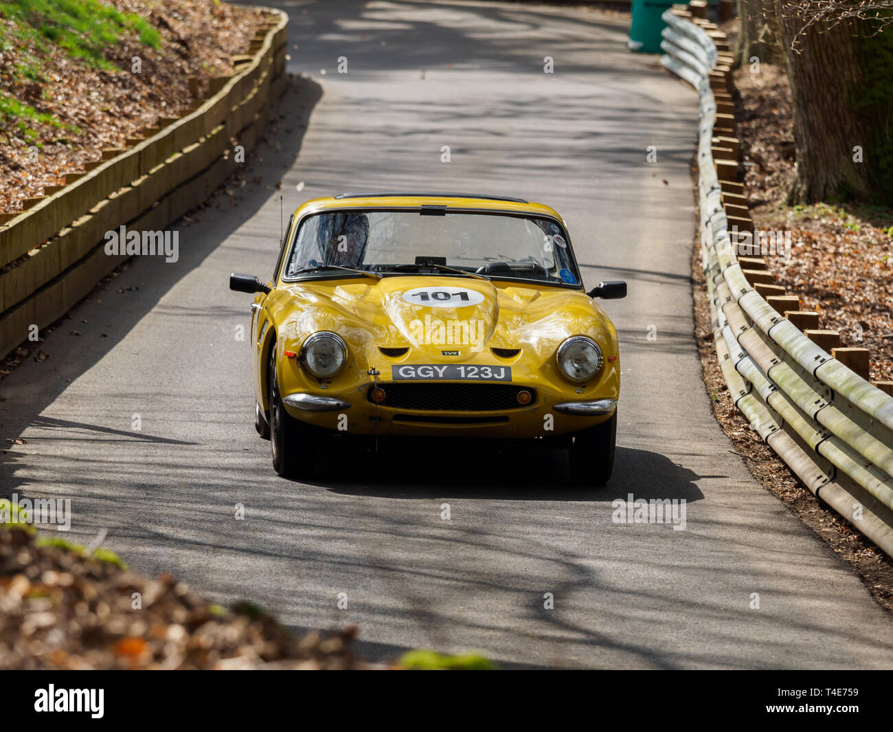 Richard Morris en concurrence à la Doune Hill Climb - 14 Avril 2019 Banque D'Images