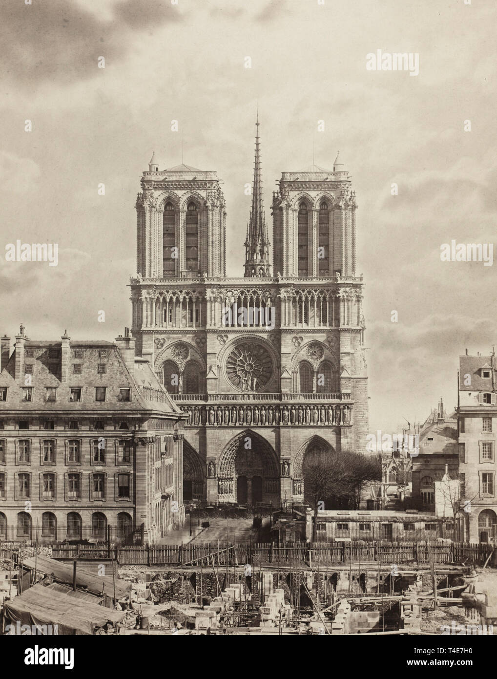 Notre Dame de Paris, vers 1860 Banque D'Images
