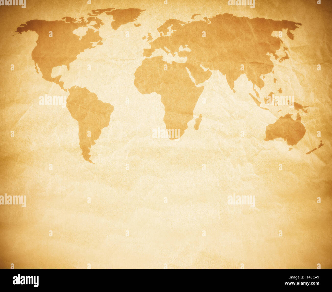 Rusty carte du monde avec l'espace pour vos messages dans le bas Banque D'Images