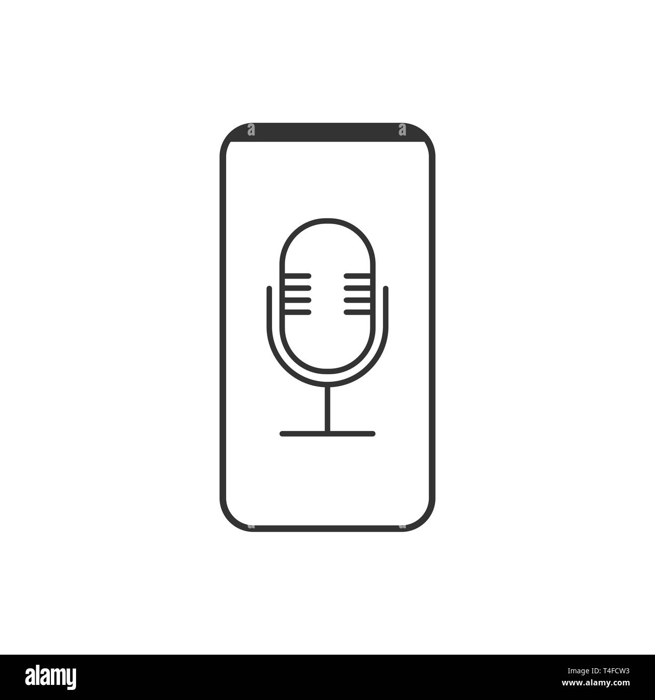 Illustration vectorielle, modèle plat. Enregistreur vocal microphone Smartphone Illustration de Vecteur