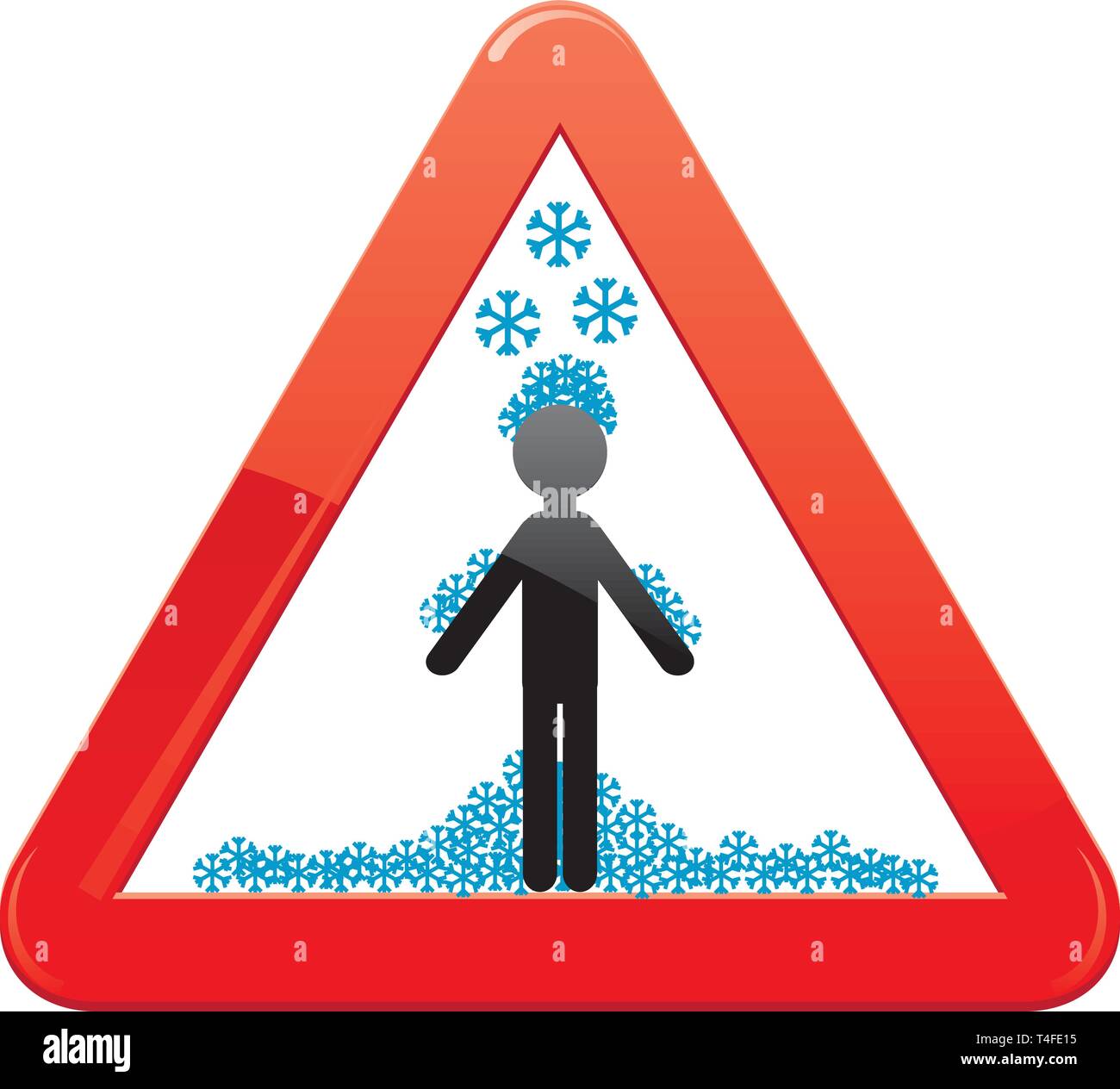 Panneau d'avertissement à propos de neige, vector illustration Illustration de Vecteur