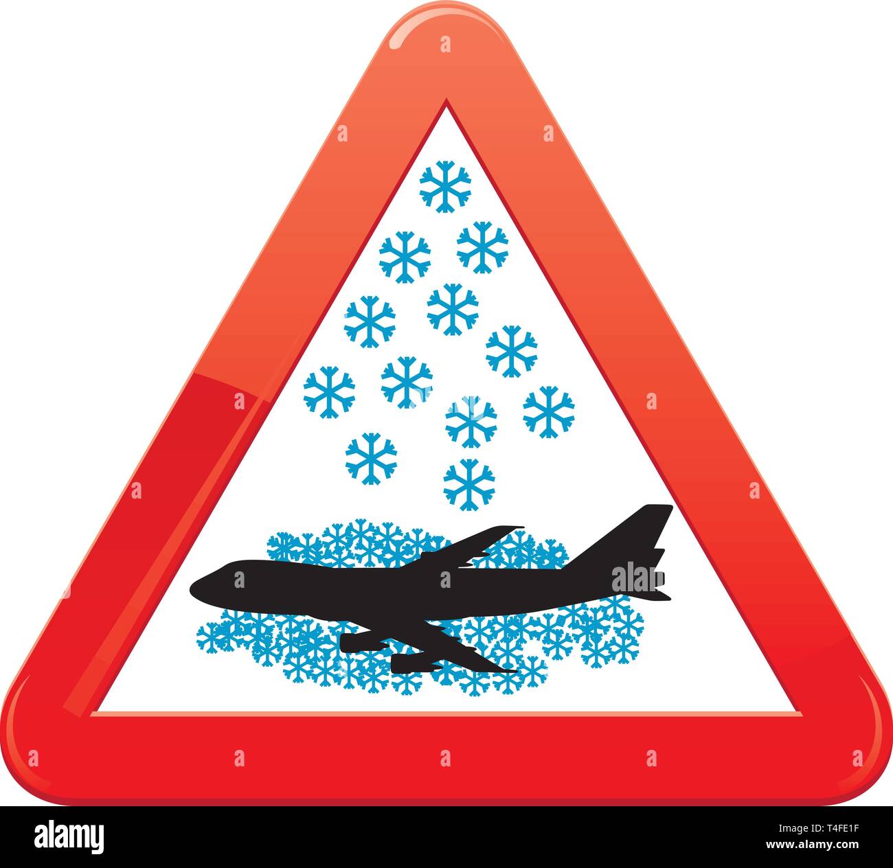 Panneau d'avertissement à propos de neige, vector illustration Illustration de Vecteur
