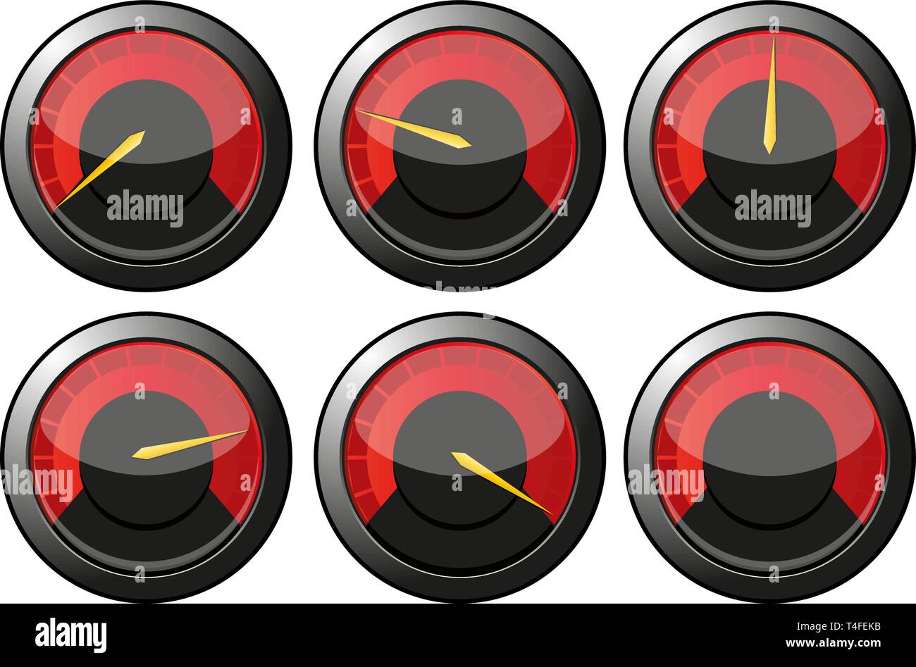 Ensemble de l'indicateur rouge pour voiture ou électricité ou termometers, vector illustration Illustration de Vecteur