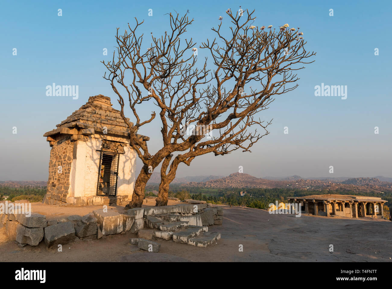 Des temples sur Hemakuta hill de Hampi, Inde Banque D'Images