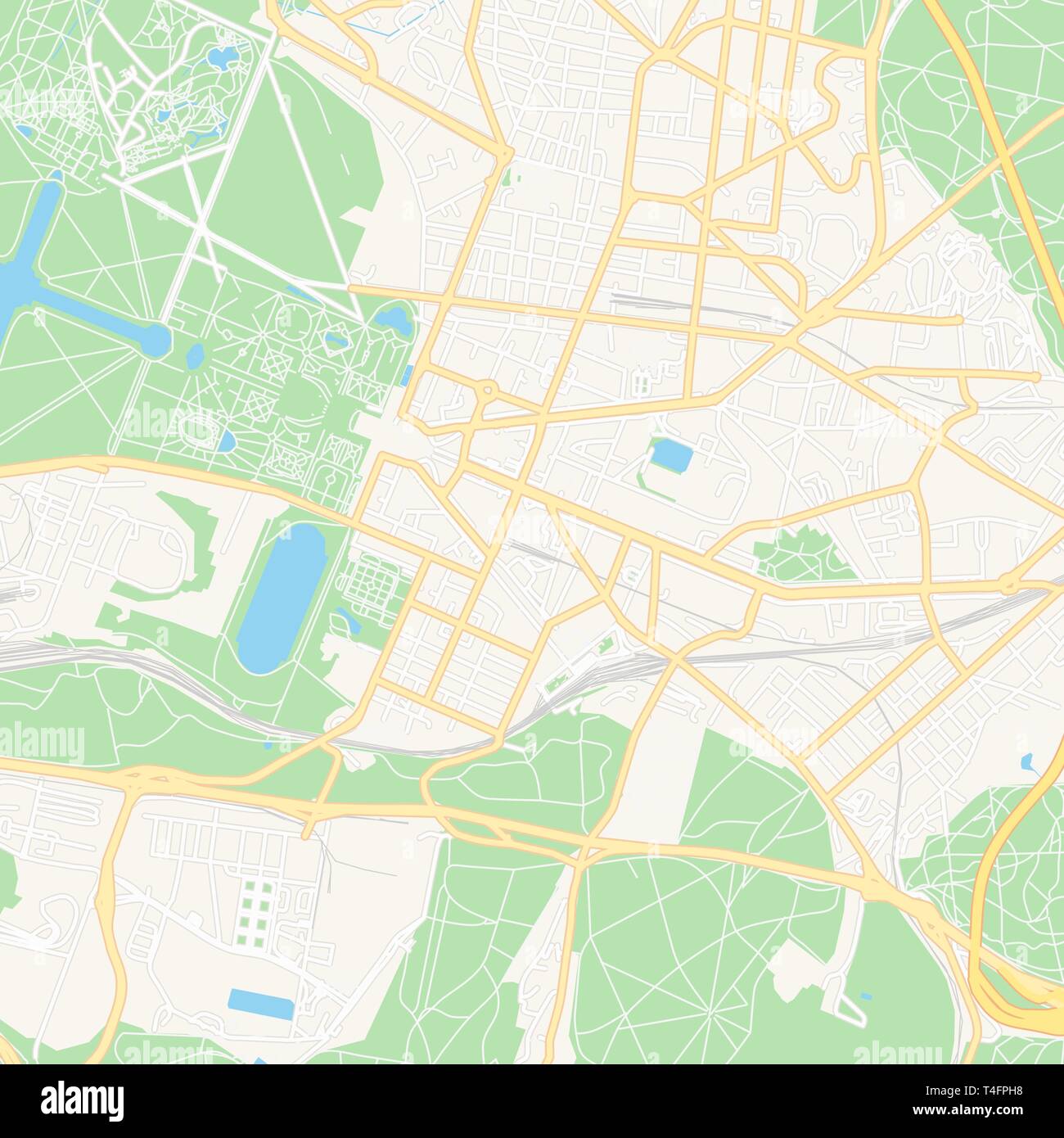 Carte imprimable de Versailles, France avec les principales et les routes  secondaires et les grands chemins de fer. Cette carte est soigneusement  conçu pour le routage et la mise des personnes Image