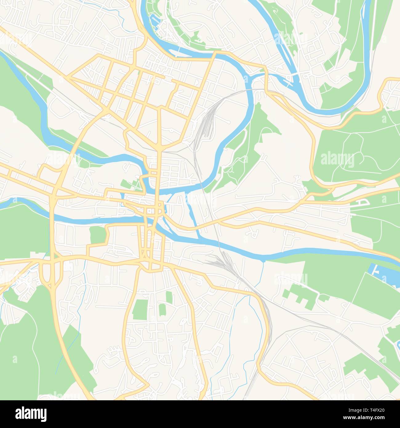Carte imprimable de Charleville-Mézières, France avec les principales et les routes secondaires et les grands chemins de fer. Cette carte est soigneusement conçu pour le routage et pui Illustration de Vecteur