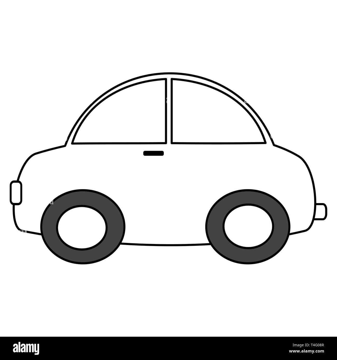 Noir et blanc voiture cartoon vector illustration pour l'art à colorier  Image Vectorielle Stock - Alamy
