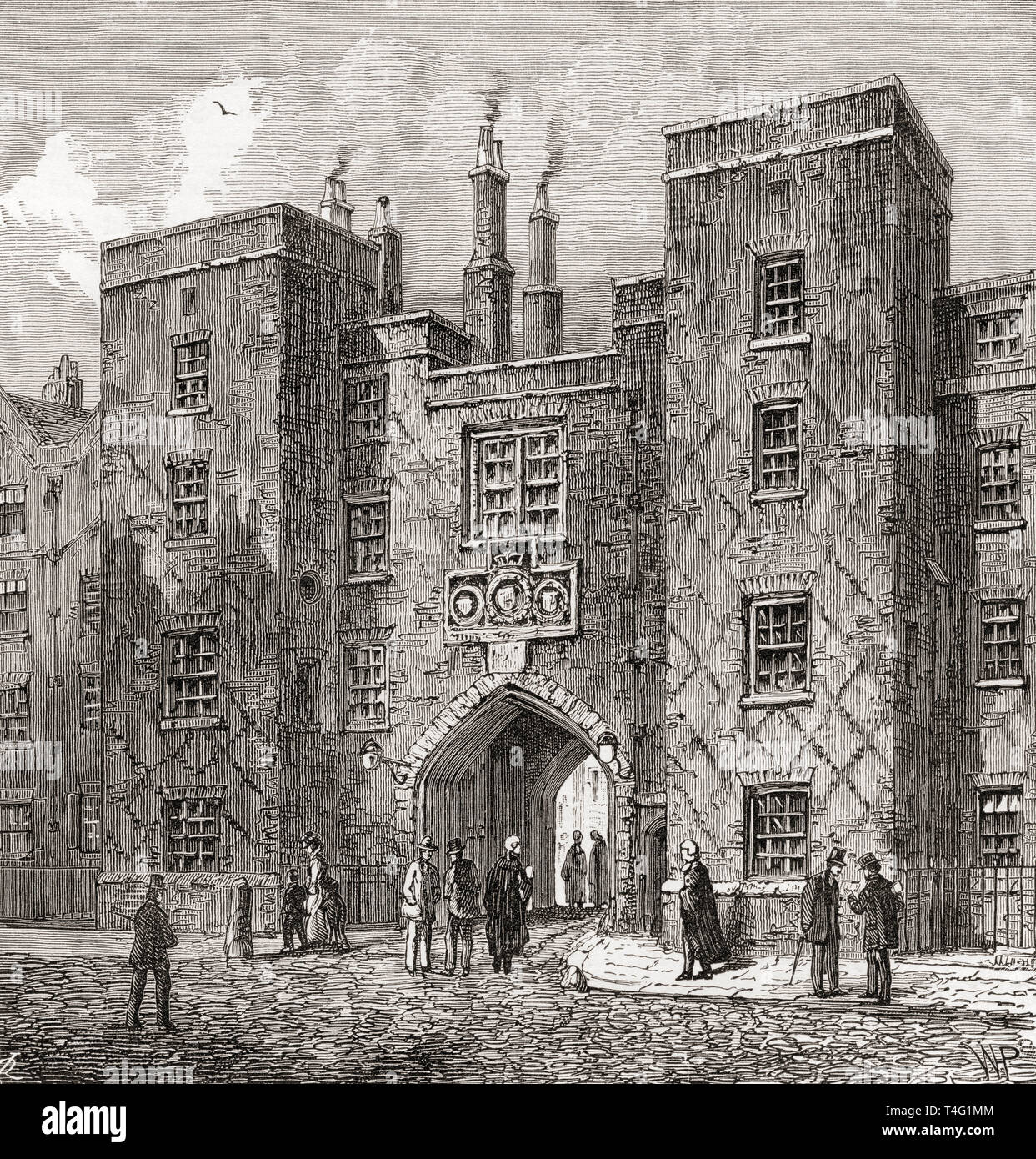 Le Chancery Lane porte de Lincoln's Inn, Londres, Angleterre, vu ici au 19e siècle. Photos de Londres, publié 1890 Banque D'Images