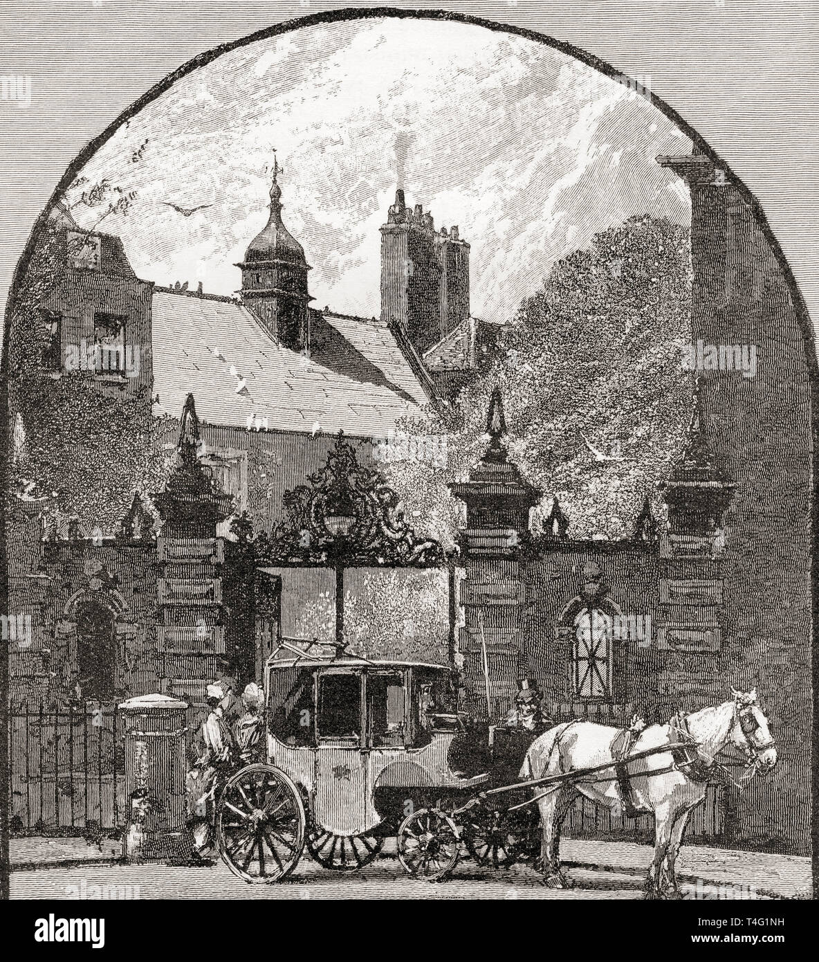 Staple Inn, Londres, Angleterre, vu de bâtiments de Southampton au 19e siècle. Photos de Londres, publié 1890 Banque D'Images