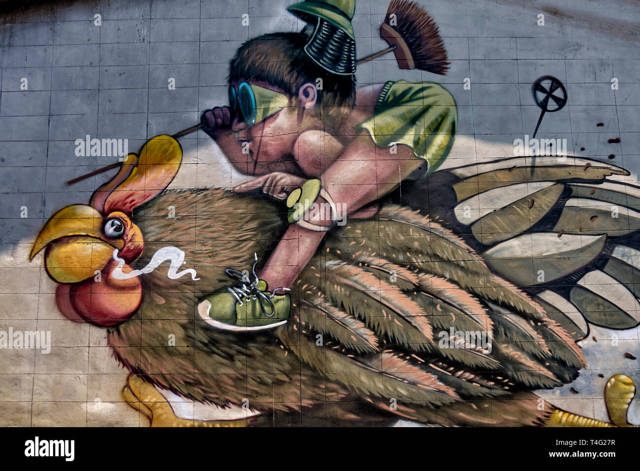 Graffiti - Bird, la faune, l'art fantastique Banque D'Images