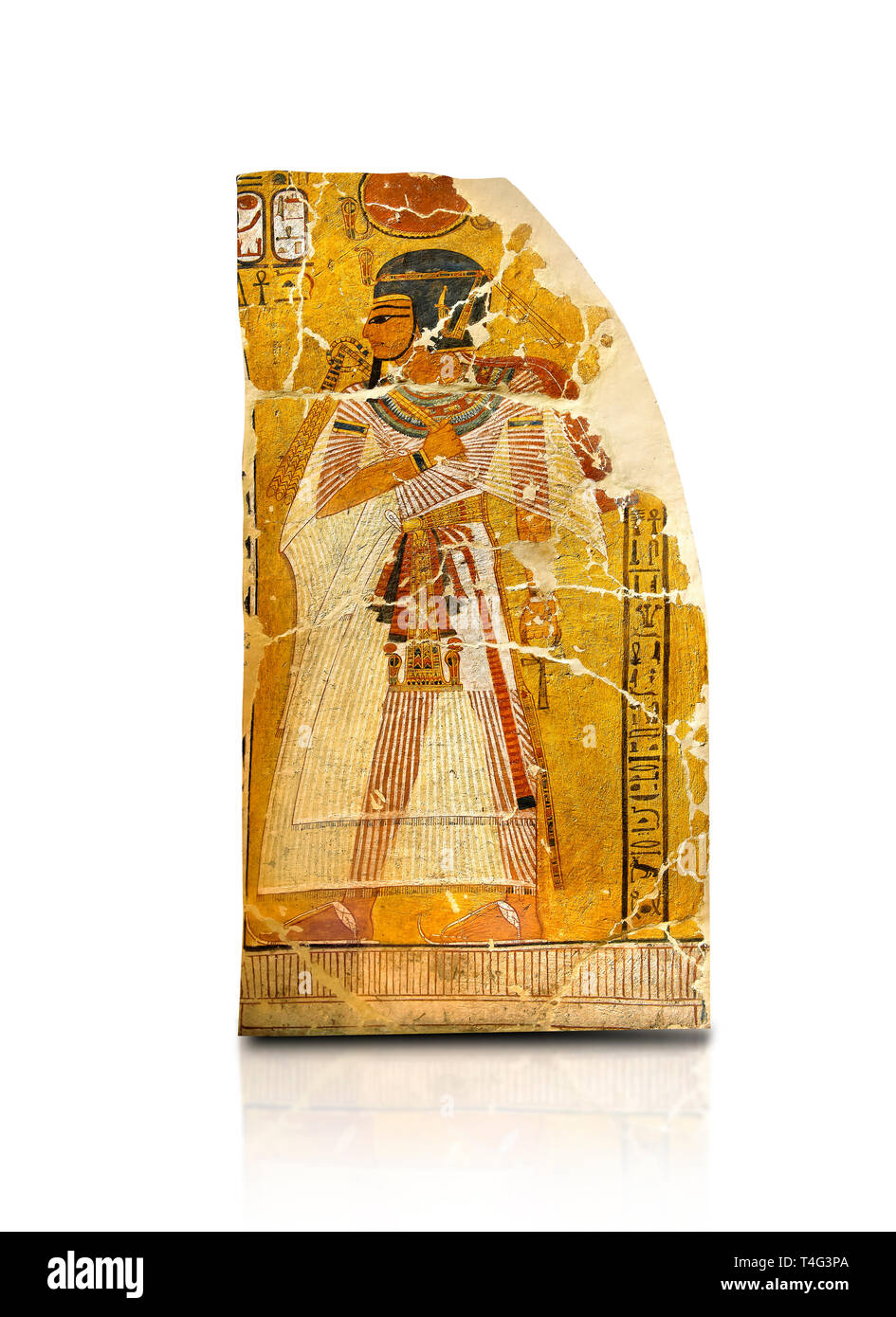 En stuc sur la peinture égyptienne du pharaon Aménophis I. 11152-1145BC, Thèbes. Reiche Neues Museum, Berlin. Cat no H2061 Banque D'Images