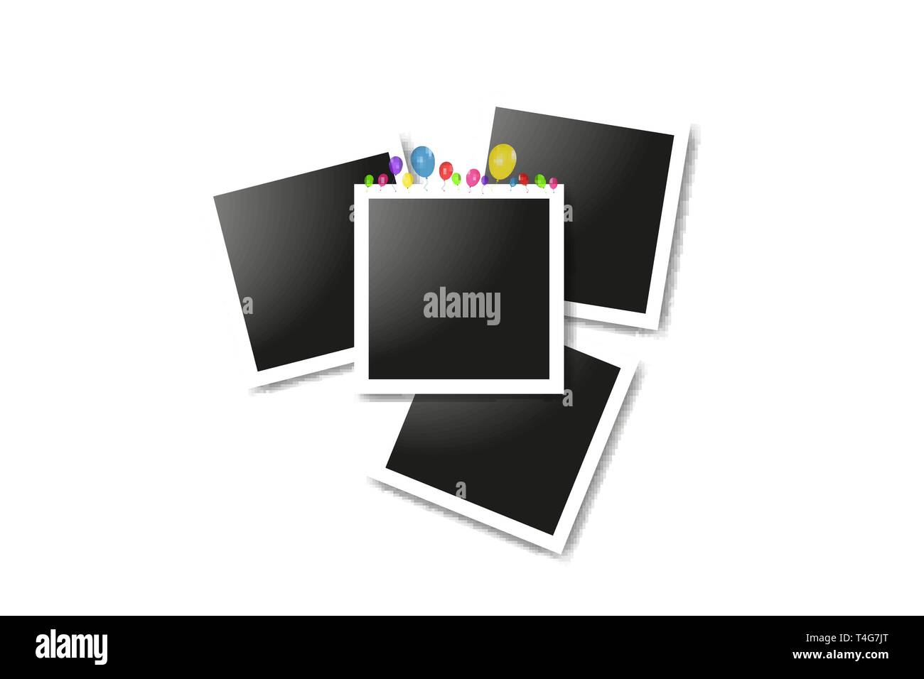 Images vectorielles collage photo et couleur composition de ballons réaliste vecteur isolé sur fond blanc Illustration de Vecteur