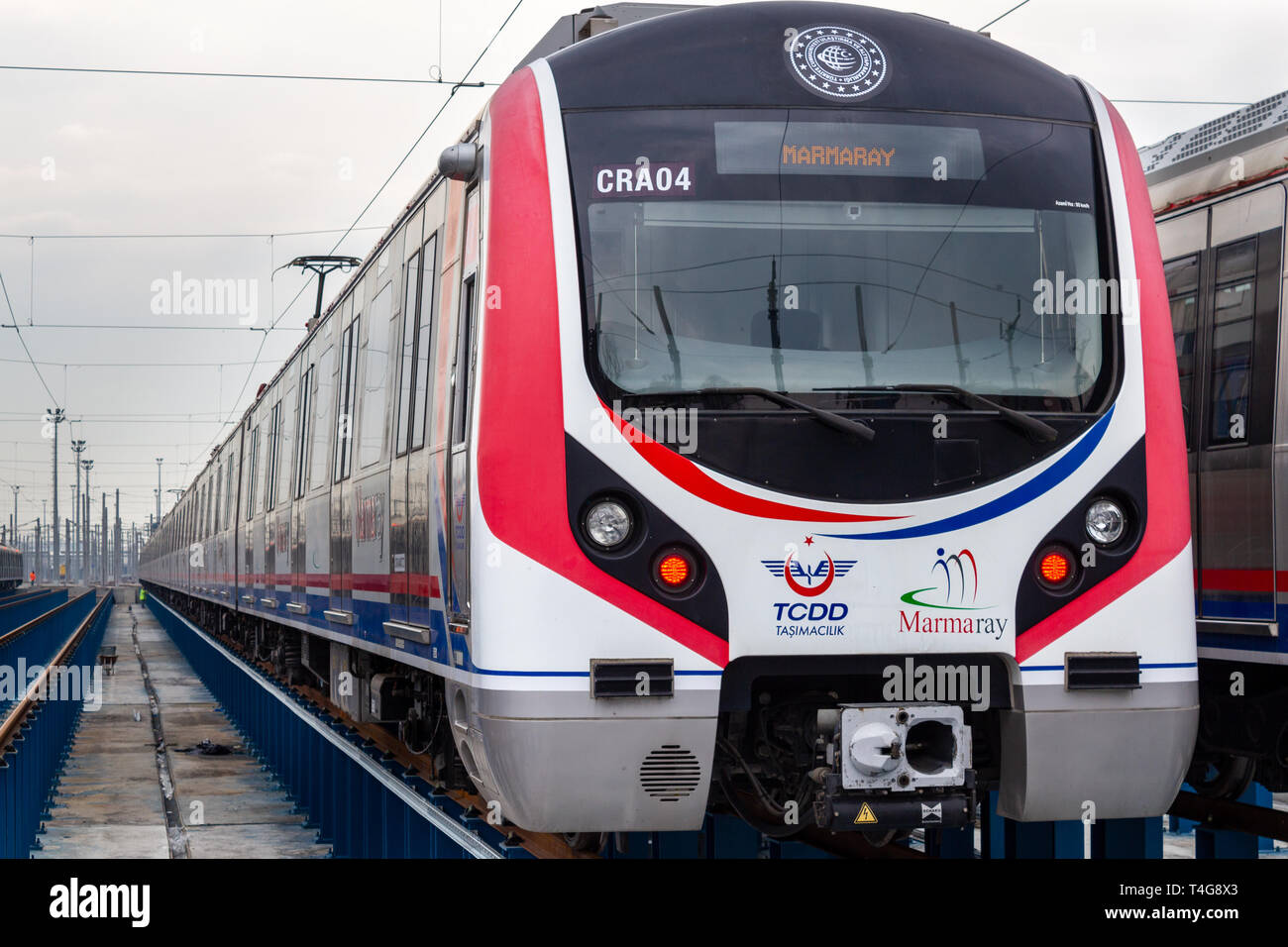 Halkali, Istanbul / Turquie - 02 mars 2019 : Les Trains Marmaray sur Halkali Gare Marmaray Banque D'Images