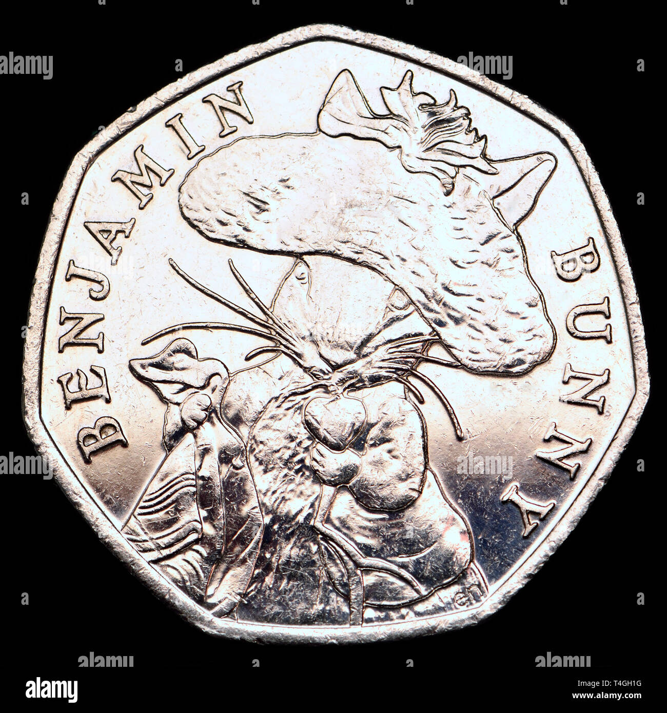 La pièce commémorative 50p. Jeannot Lapin de Beatrix Potter (2017) Banque D'Images