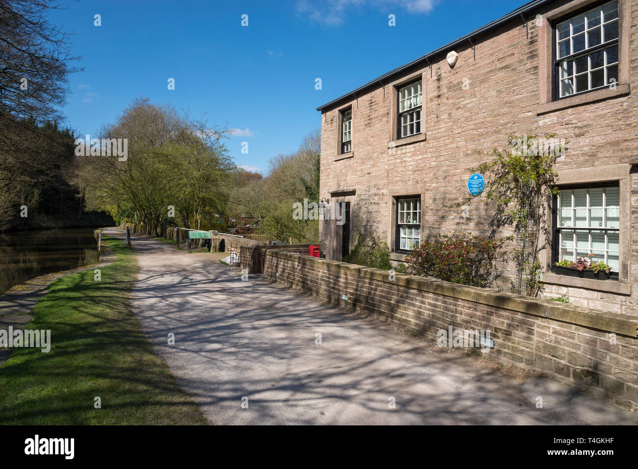 Le quai maison à Bugsworth Basin, Whaley Bridge, Derbyshire, Angleterre. Banque D'Images