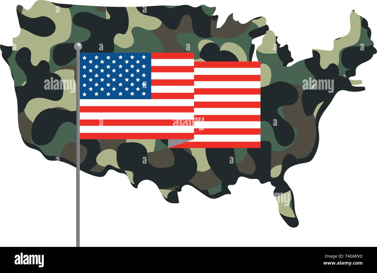 United State la carte et drapeau avec vector illustration graphic design camouflage Illustration de Vecteur