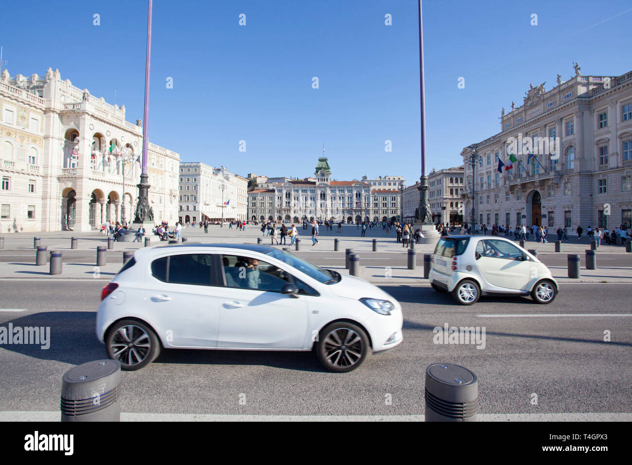 La Piazza Unità d'Italia, l'unité de l'Italie, Trieste carré Banque D'Images