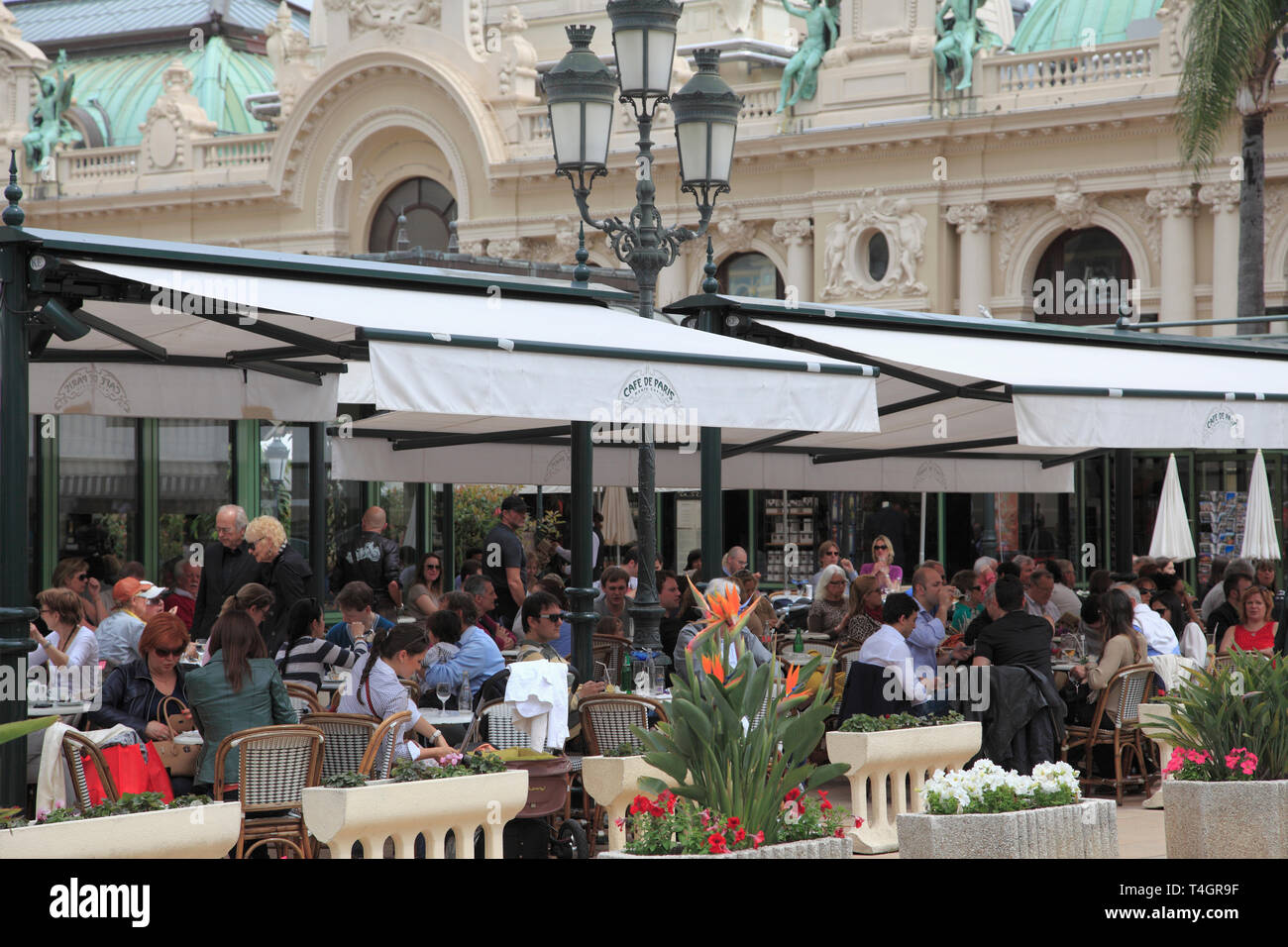 Cafe De Paris, Monte Carlo, Monaco, Cote d Azur, Méditerranée, Europe Banque D'Images