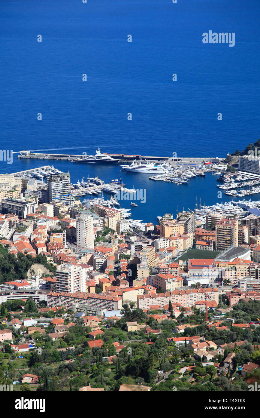 Monaco, Port Hercule, Côte d'Azur, Méditerranée, Europe Banque D'Images