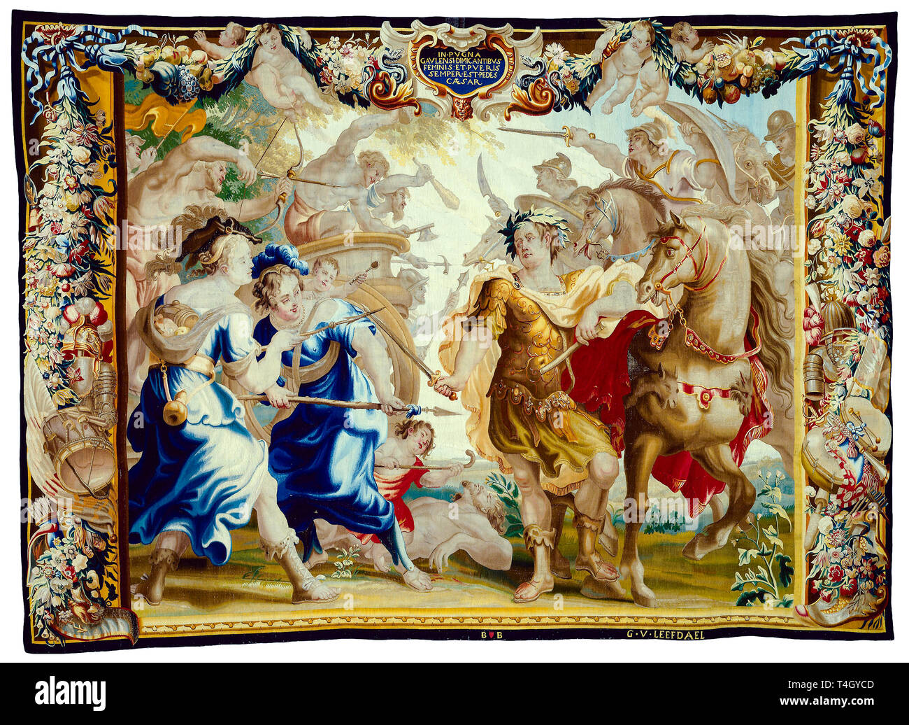 César, Jules César dans la Guerre des Gaules, tapisserie, c. 1675 Banque D'Images