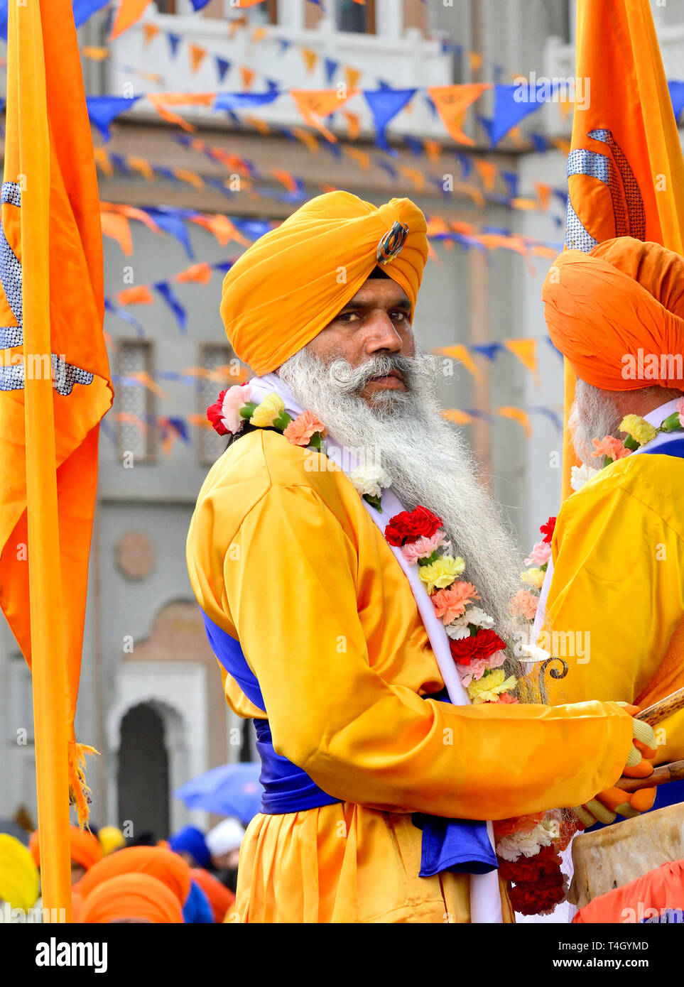 Gravesend, Kent, UK. Le Vaisakhi (ou Baisakhi / Vaishakhi / Vasakhi) festival Sikh annuel célébrant le Nouvel An pendjabi. 13 avril 2019 Banque D'Images