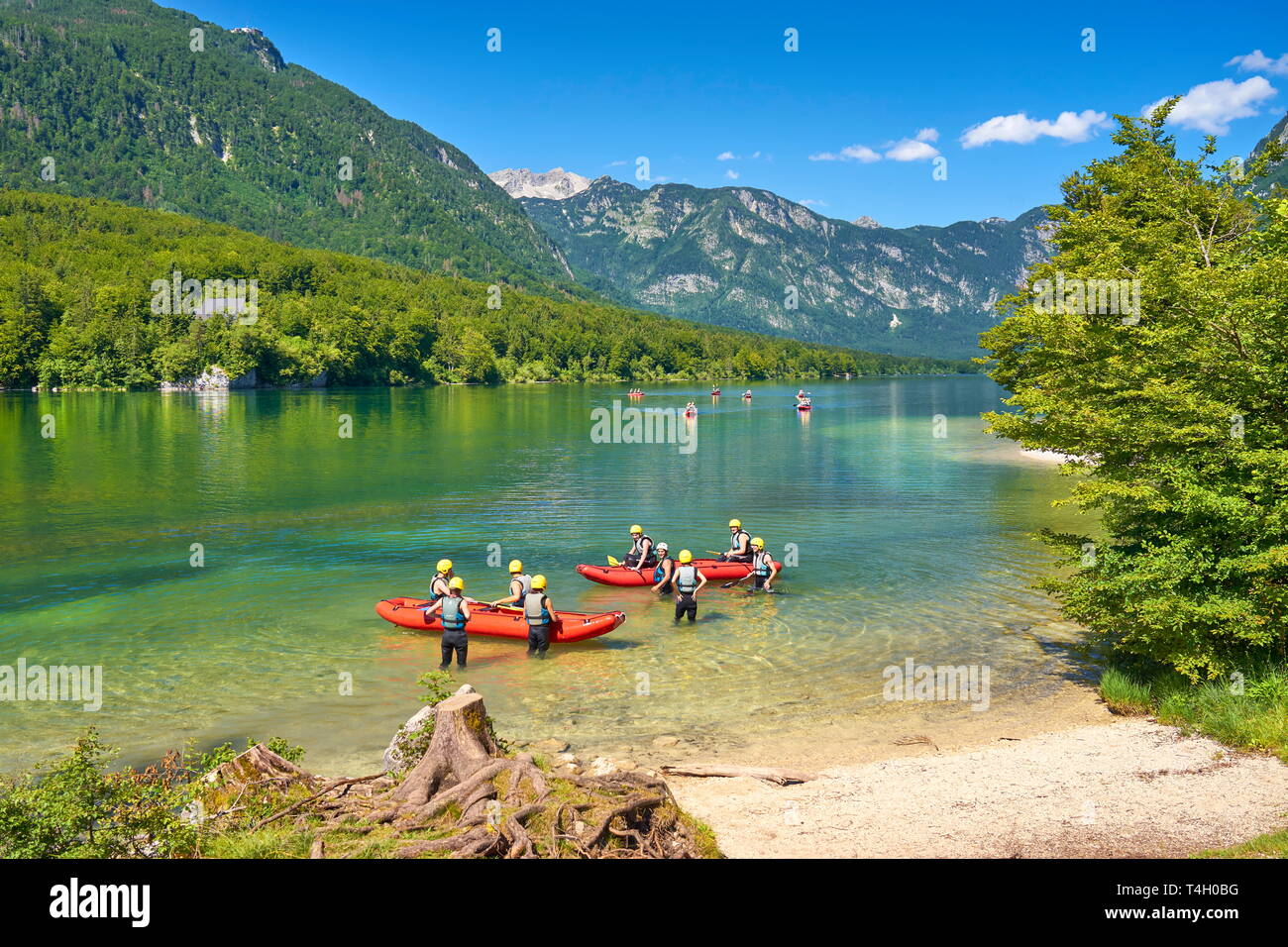 Bohnij Lake, parc national du Triglav, en Slovénie Banque D'Images