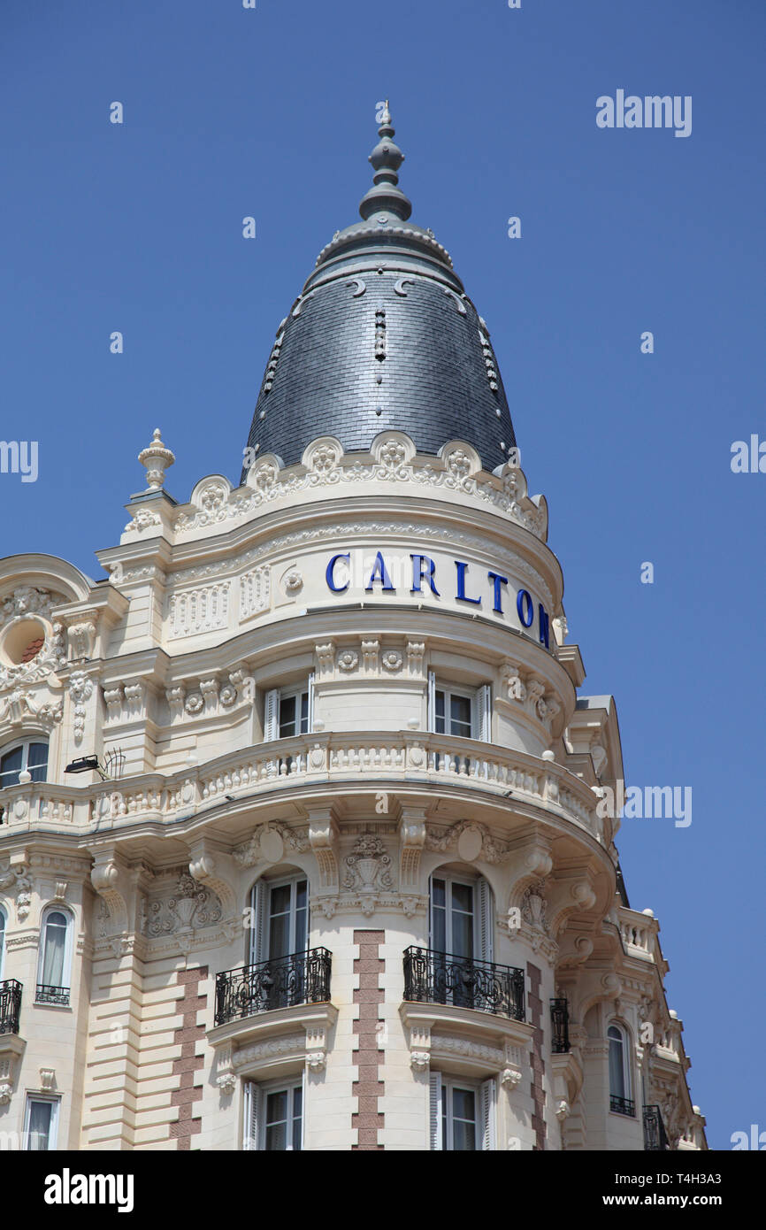 Carlton Hotel, Carlton InterContinental, La Croisette, Cannes, Cote d Azur, Provence, Côte d'Azur, France, Europe Banque D'Images