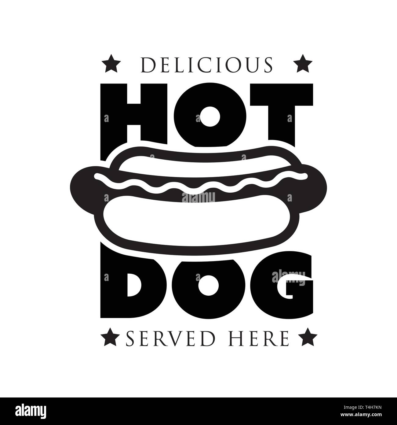 Logo Hot Dog vintage stamp Illustration de Vecteur