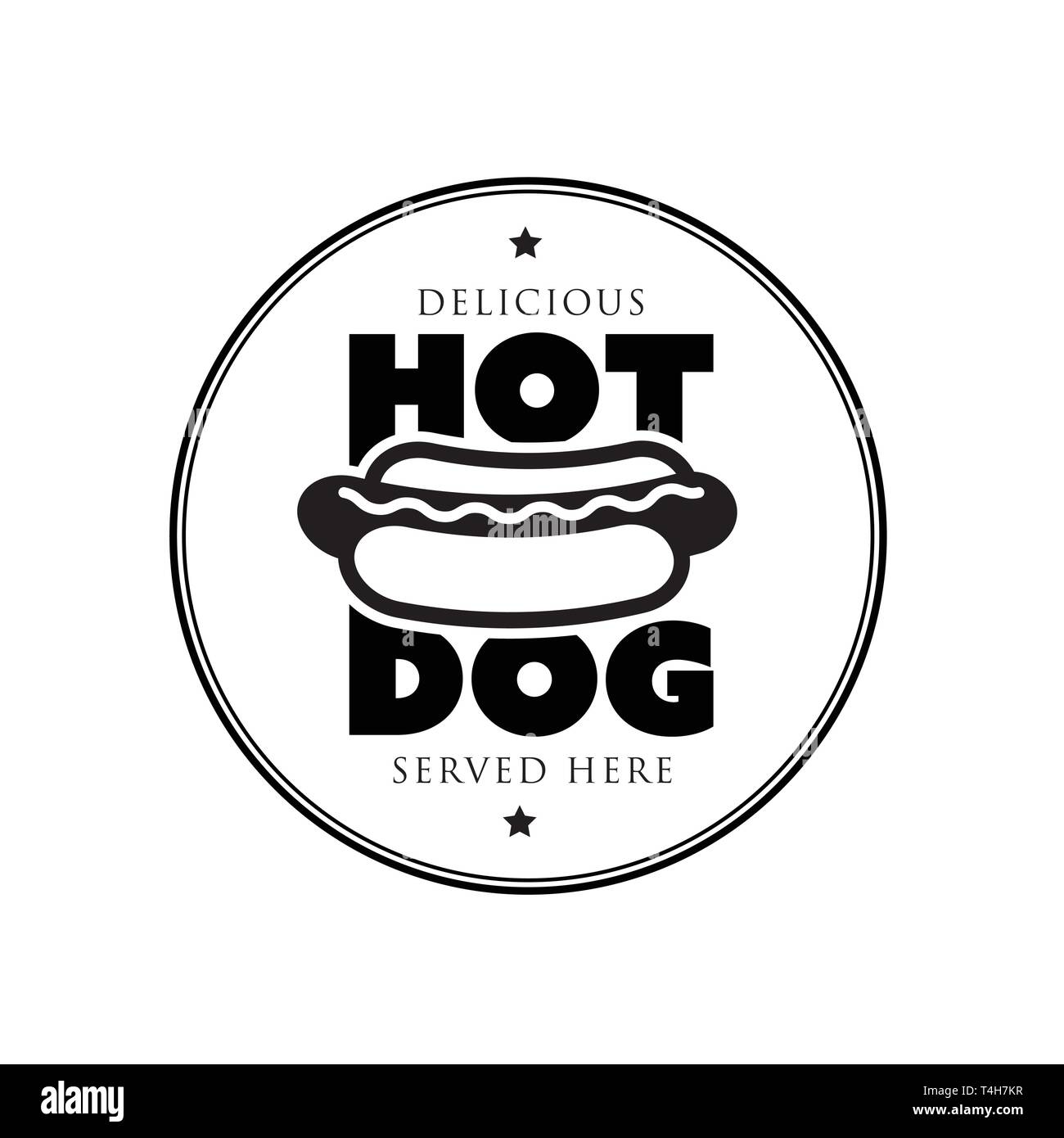 Logo Hot Dog vintage stamp Illustration de Vecteur
