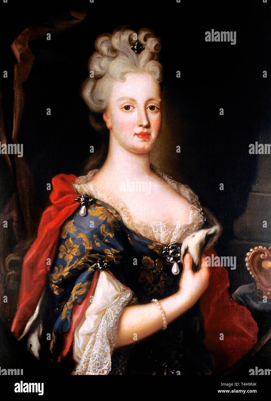 La Reine Marie Anne d'Autriche (1683-1754), née Maria Anna von Osterreich, reine consort de Jean V de Portugal. Attribuée à Pompeo Batoni Banque D'Images