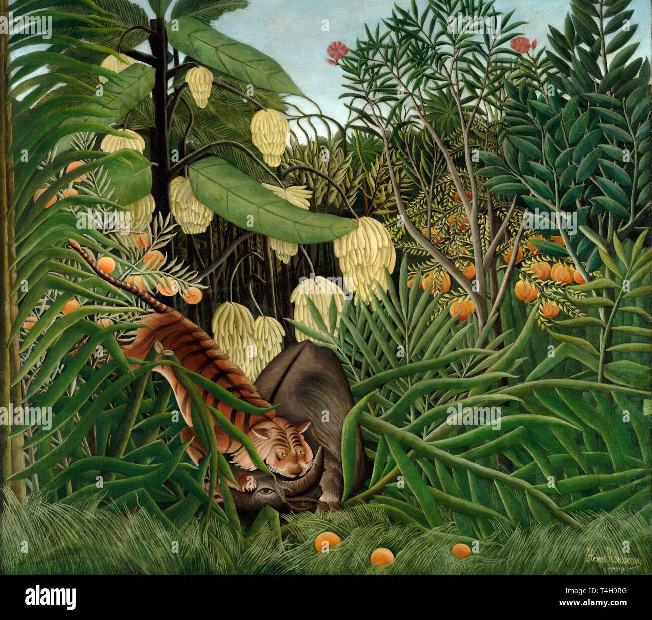 Combat entre un tigre et un buffle par Henri Rousseau, vers 1908 Banque D'Images